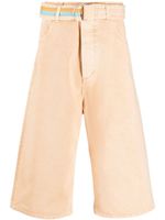 COUNTY OF MILAN short en jean à taille ceinturée - Orange