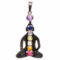 7 Chakra Hanger Messing Verzilverd