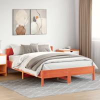 Bedframe zonder matras massief grenenhout wasbruin 150x200 cm