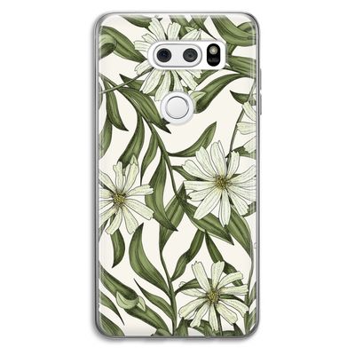 Wit bloemenpatroon: LG V30 Transparant Hoesje