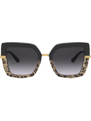 Dolce & Gabbana Eyewear lunettes de soleil Half Print à monture carrée - Noir