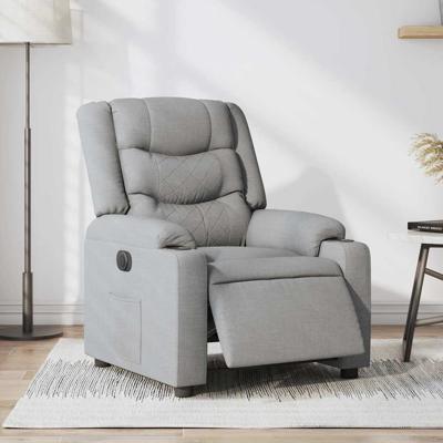 Fauteuil elektrisch verstelbaar stof lichtgrijs