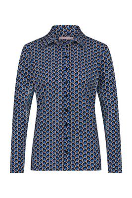 Poppy bird shirt - black/cobalt - 07145