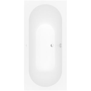 Villeroy & Boch Oberon kunststof duobad quaryl rechthoekig 190x90x48cm incl. poten mat wit ubq199obe2v-rw