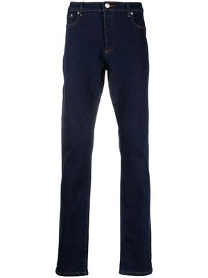 A.P.C. jean droit à effet délavé - Bleu