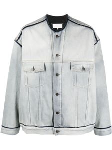 Maison Margiela veste en jean à franges - Bleu