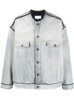 Maison Margiela four-stitch frayed denim jacket - Bleu - thumbnail