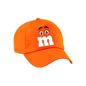 Verkleed pet voor volwassenen - letter M - oranje - unisex - carnaval - themafeest