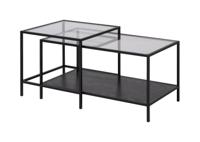 Bendt Salontafel 'Holger' Set van 2 stuks, Glas en metaal