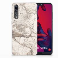 Huawei P20 Pro TPU Siliconen Hoesje Marmer Beige