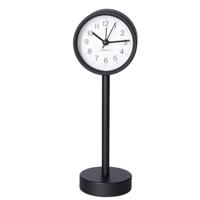 Tafelklok staand - metaal - zwart - 22 cm- pilaarklok - kinderkamer klokje