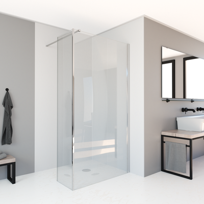Douche zijwand SaniClear Redro | 40x200 cm | Helder glas | Chroom beslag