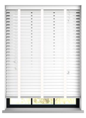 Sunwood houten jaloezie met ladderband - gloss wit