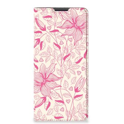 Motorola Edge 30 Pro Smart Cover Pink Flowers Motorola Edge 30 Pro Smart Cover Pink Flowers