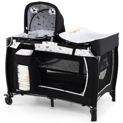 4-in-1 Opvouwbaar Kinderbedje Met Wieltjes Matras En Draagtas