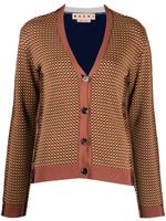 Marni cardigan imprimé à col v - Marron