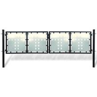 Zwarte enkele deur schuttingpoort 300x75 cm