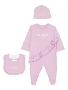 Balmain Kids trousseau de naissance à logo imprimé - Rose