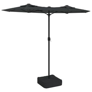 The Living Store Parasol Duet met LED-verlichting - 316 x 145 x 240 cm - Antraciet/donkergrijs