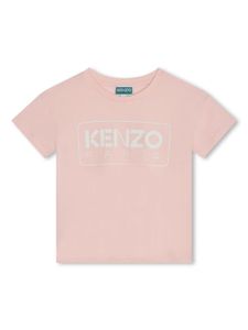 Kenzo Kids t-shirt en coton biologique à logo imprimé - Rose