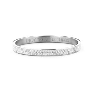 CO88 Collection Sparkle 8CB 90309 Stalen Bangle met Kristallen - One-size (58x49x8 mm) - Zilverkleurig / Wit