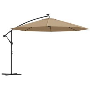 The Living Store Parasol Hangend - LED-verlichting - UV-beschermend - 350 x 290 cm - Taupe