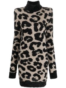 Philipp Plein robe à imprimé léopard - Noir