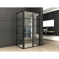 Douchecabine Wiesbaden Horizon | 100x90x200 cm | 1 Draaideur | Zwart mat