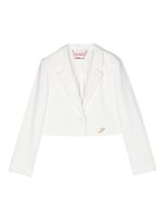 Miss Blumarine blazer en crêpe à plaque logo - Blanc