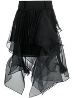 sacai jupe en tulle à design asymétrique - Noir - thumbnail