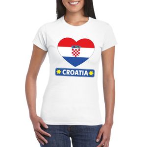 Kroatie hart vlag t-shirt wit dames