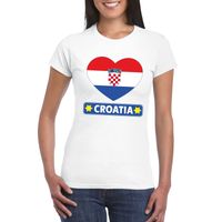 Kroatie hart vlag t-shirt wit dames - thumbnail