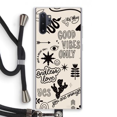 Good vibes: Samsung Galaxy Note 10 Plus Transparant Hoesje met koord