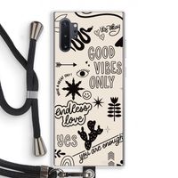 Good vibes: Samsung Galaxy Note 10 Plus Transparant Hoesje met koord