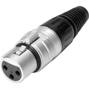 Hicon HI-X3CF XLR-connector Bus, recht Aantal polen: 3 Zilver, Zwart 1 stuk(s)