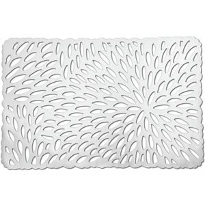 8x Rechthoekige placemats glanzend zilver 29 x 44 cm