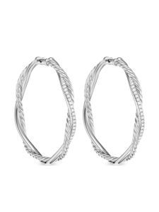 David Yurman boucles d'oreilles Infinity en argent sterling serties de diamants