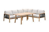 GI Decala lounge-/diningset (5-delig) - Light teak look / Taupe
