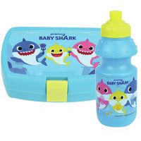 2x Kinder lunch set Baby Shark van kunststof