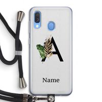 Charcoal Flora: Samsung Galaxy A40 Transparant Hoesje met koord Charcoal Flora: Samsung Galaxy A40 Transparant Hoesje met koord