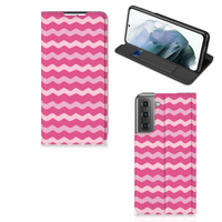 Samsung Galaxy S21 FE Hoesje met Magneet Waves Pink - thumbnail