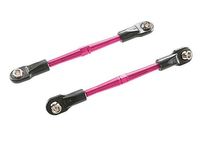 Traxxas Turnbuckles, aluminum (pink-anodized), toe links, 59mm (2) (assembled with rod ends & hollow balls) (fits rustler) (TRX-3139P)