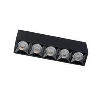 Lyora Zwarte opbouwspotMidi Led 5x1 leds - 4000K - 10058
