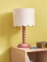 Tafellamp details Festons donker roze