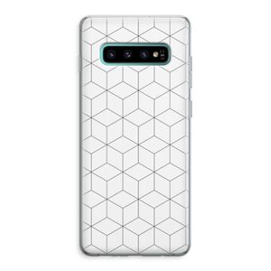 Zwart-witte kubussen: Samsung Galaxy S10 Plus Transparant Hoesje