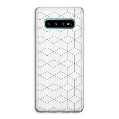 Zwart-witte kubussen: Samsung Galaxy S10 Plus Transparant Hoesje