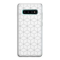 Zwart-witte kubussen: Samsung Galaxy S10 Plus Transparant Hoesje
