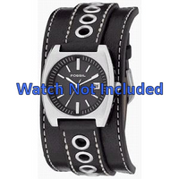 Horlogeband Fossil JR8205 Onderliggend Leder Zwart 16mm - thumbnail