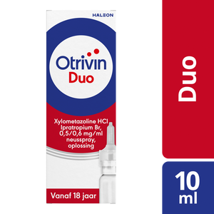 Otrivin Duo Xylometazoline HCl Ipratropium Br, 0,5/0,6 mg/ml Neusspray bij een verstopte neus en loopneus