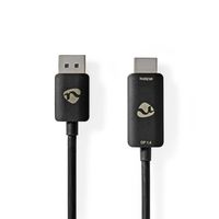 DisplayPort-Adapter | DisplayPort Male | HDMI Connector | 8K@30Hz | Vernikkeld | Recht | 1.80 m | Rond | TPE | Zwart | Envelop